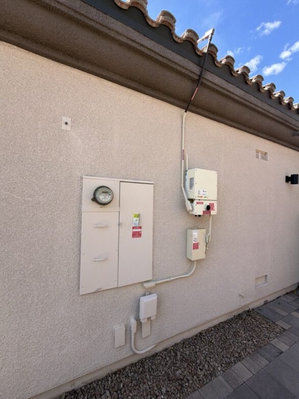 Example wide photo of a complete solar equipment wall