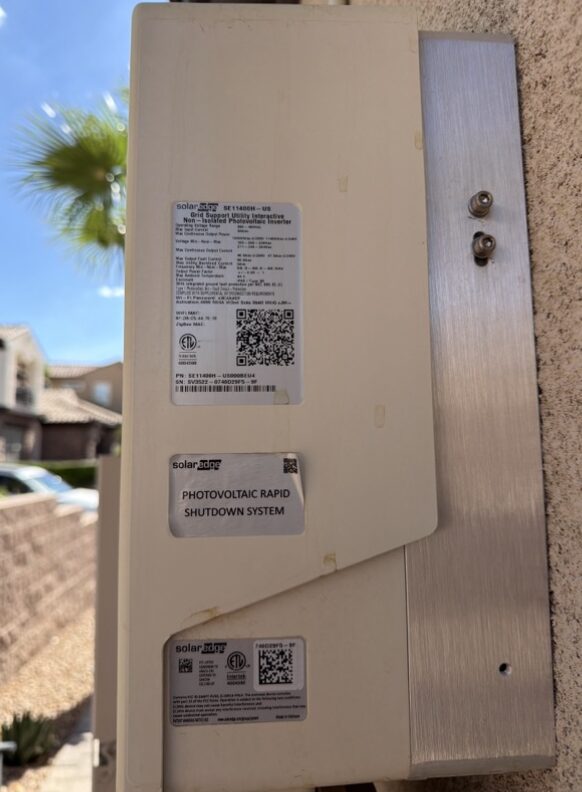Example SolarEdge exterior equipment labels